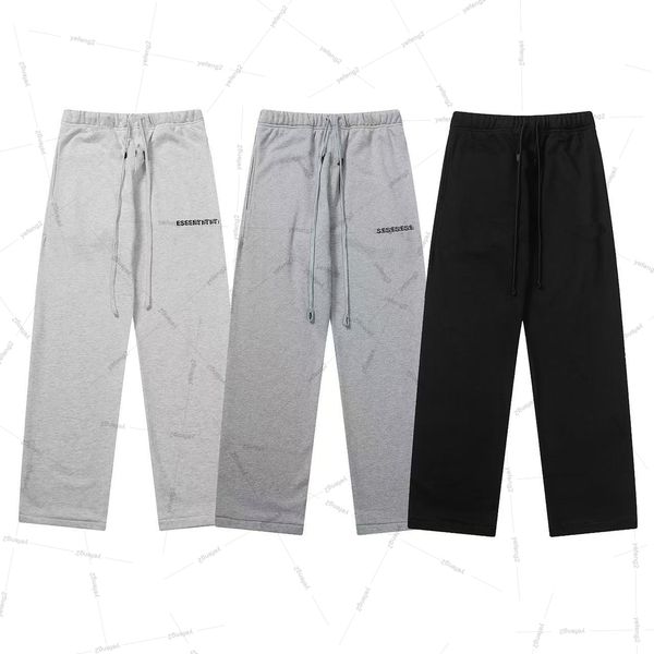

Mens sweatpants plush pants 8 season classic double track high street plush letter couple hoodie sweatshirt, Gray-8893
