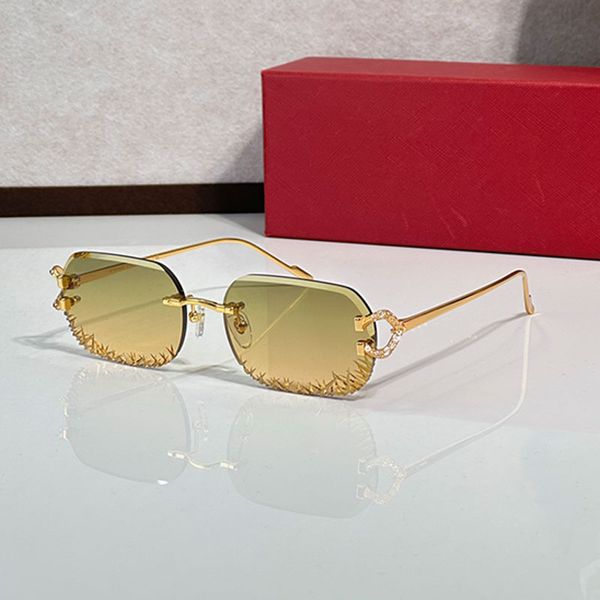 

Men frameless sunglasses CT0798S luxury designer womens rectangular glasses UV400 protective metal clip design frame eyewear Fashionable mens party sunglasses