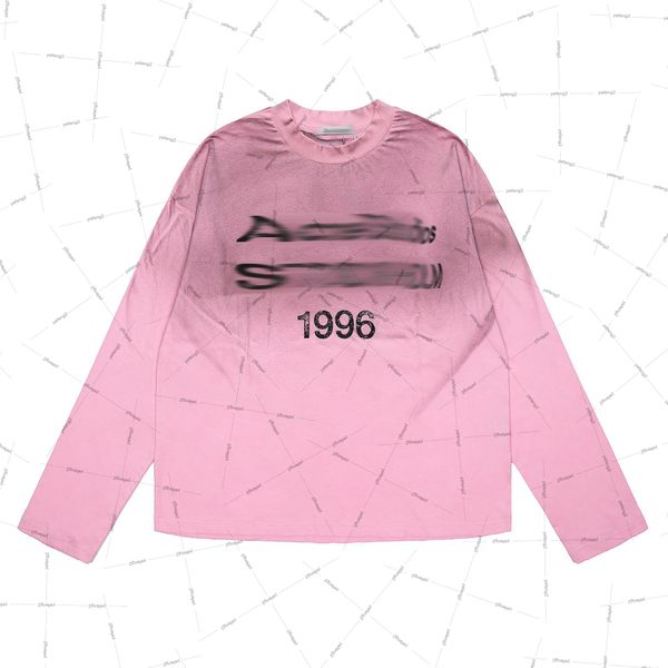 

Designer shirt women t shirt Wear and tear dirty T-shirt Ace printed long sleeved tee couple base shirt, Green