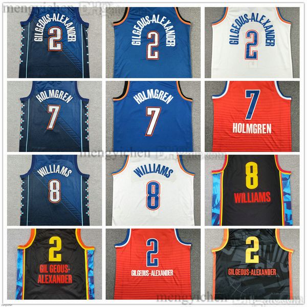 Shai 2 Gilgeous-Alexander Jerseys Men's Basketball Chet 7 Holmgren Jalen 8 Williams Stitched