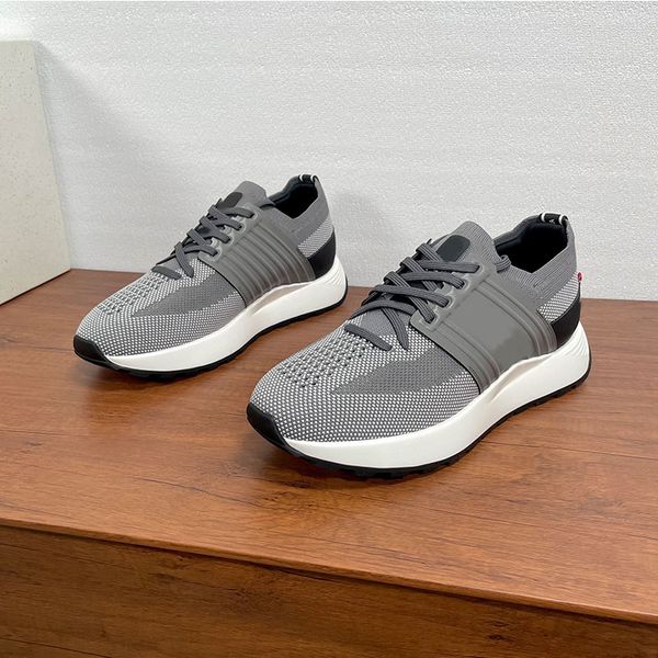 

Mens knitted casual running shoe Designer sneakers thick soled round toe Men walking shoes breathable mesh material TPU rubber non slip sole Outdoor travel sports, 4##