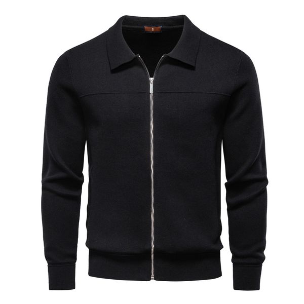 

WOZK autumn and winter new men' jacket sweater cardigan men' zipper business casual jacket men, Gray