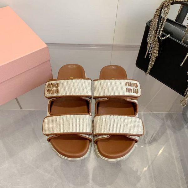 

Designer slippers women's fashionable classic Luxury sandals flat casual slippers Outdoor spring summer weaving beach genuine leather slippers size 35-42, #01