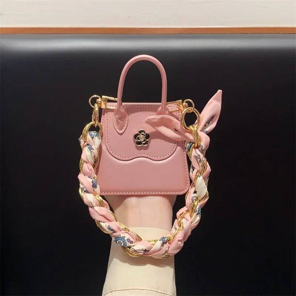 Samsung Case Deluxe PU Leather Handbag 3D Flower phone for Galaxy Z Flip 6 5 4 3 Zflip5 flip6 Premium Silk Scarf