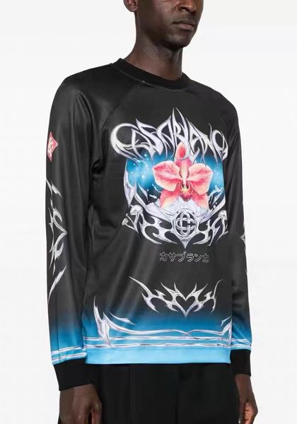 

26SS Casabalnc New Trendy Designer Cotton Hoodie Sweatshirt Men Versatile Crew Neck Long-sleeve Gradient Letter Print T-shirt Casual Pullover Undershirt Sweater tn, Champagne