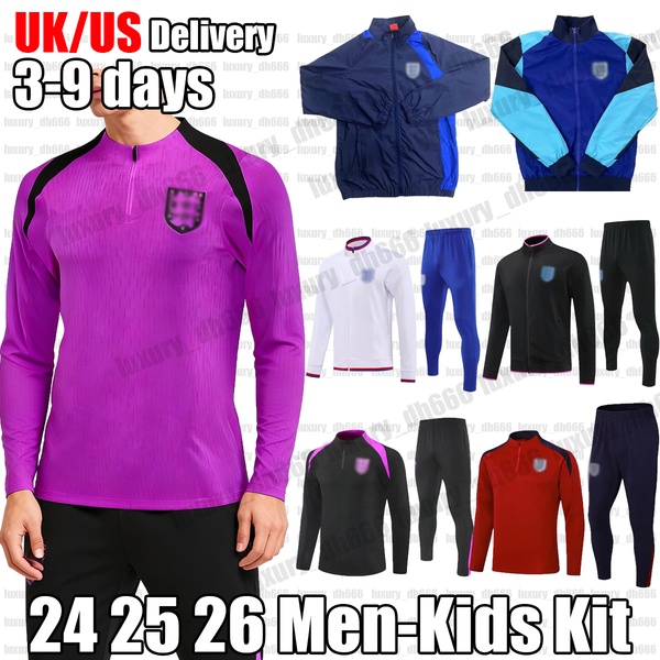 

2025 2026 eNglAnD tracksuit 25 26 training kit KANE SAKA RICE FODEN BELLINGHAM full Half pulled long sleeve track suit football tracksuit top jersey men kids kit, Multi