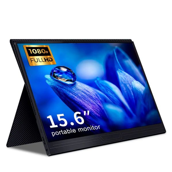 15.6" Portable Monitor IPS Full HD 1080P USB-C HDMI with Magnetic Case