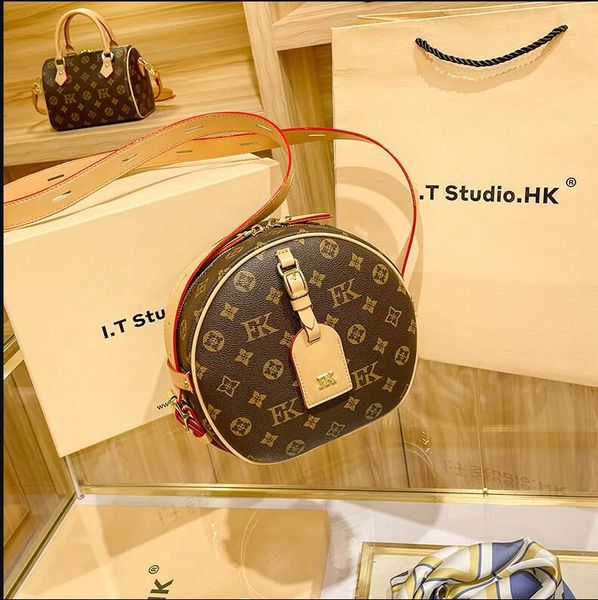 

Evening Designers Womens Luxury Designer Boite Chapeau Round Bag Cake Cowhide Shoulder Crossbody Handbags Clutchs Women Phone Camera Purses Makeup Bags, 16#