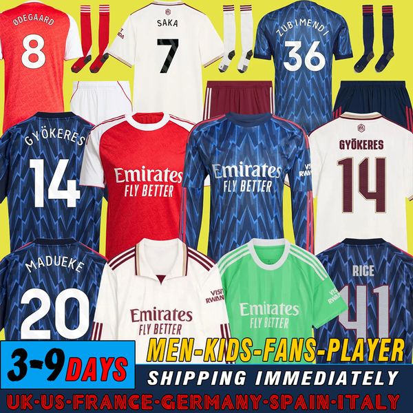 

SAKA EZE Soccer Jerseys G. JESUS ODEGAARD RICE HAVERTZ 25 26 Gunners MARTINELLI SMITH ROWE NKETIAH ZINCHENKO SALIBA TROSSARD Football Shirt Men Kids Child Sets Kit, Purple