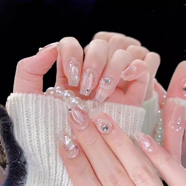 

somalia sea pure handworn nail high spring and summer spar cats eye shell xiaohongshu light luxury nail art wholesale