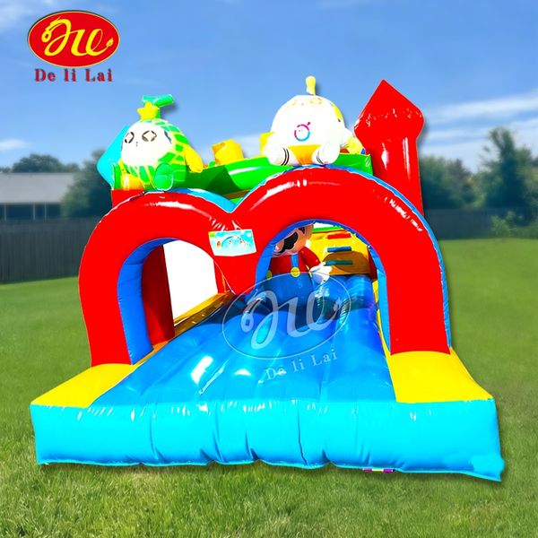 3x7m(9.84x22.96ft)Miniature adventure castle inflatable trampoline slide combination egg-shaped theme design custom manufacturer direct supply