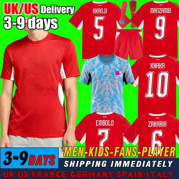 

Switzerland World Cup 2026 football shirt SWISS football Top soccer jerseys NDOYE EMBOLO VARGAS MANZAMBI AKANJI KOBEL SOHM home away fans player adult kids kit, Red