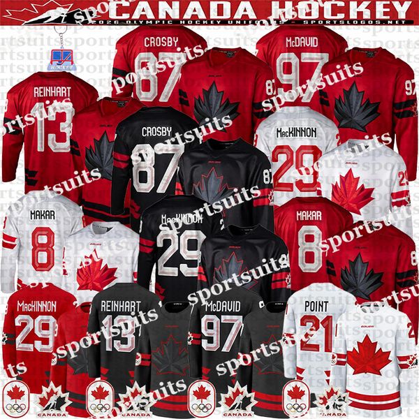 team Canada hockey jersey 2026 Olympices hockey jersey #97 Connors McDavid Nathan MacKinnon Mitch Marner Macklin Celebrini Adin Hill Schaefer Bedard jerseys