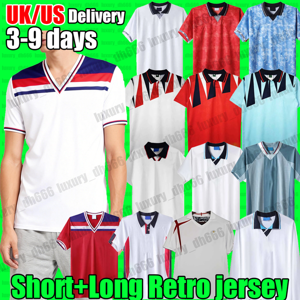 

1986 1990 eNGlAnD retro football jersey 86 90 92 94 96 98 Soccer Jerseys retro top SCHOLES SHEARER McManaman GASCOIGNE Football Shirts 02 04 06 long sleeve Men Kids Kit, 1982 home