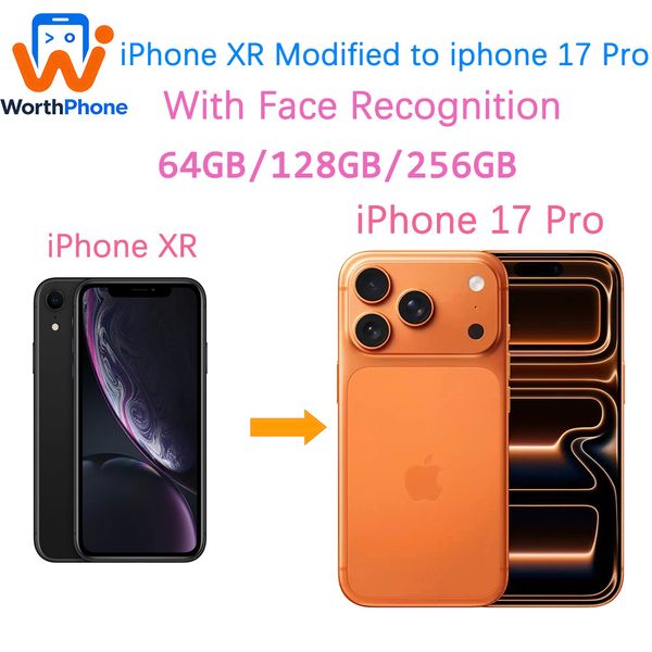 IPhone Original Unlocked iPhone XR Covert to iPhone 17 Pro Cellphone 6.1 inch 3GB RAM 64GB 128GB 256GB ROM Mobilephone With Face Recognition