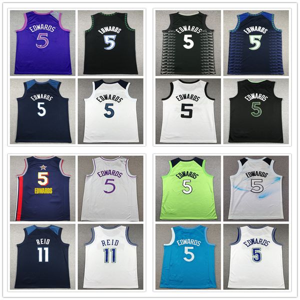All Stitched Basketball Jerseys Anthony 5 Edwards Men's Youth Naz 11 Reid