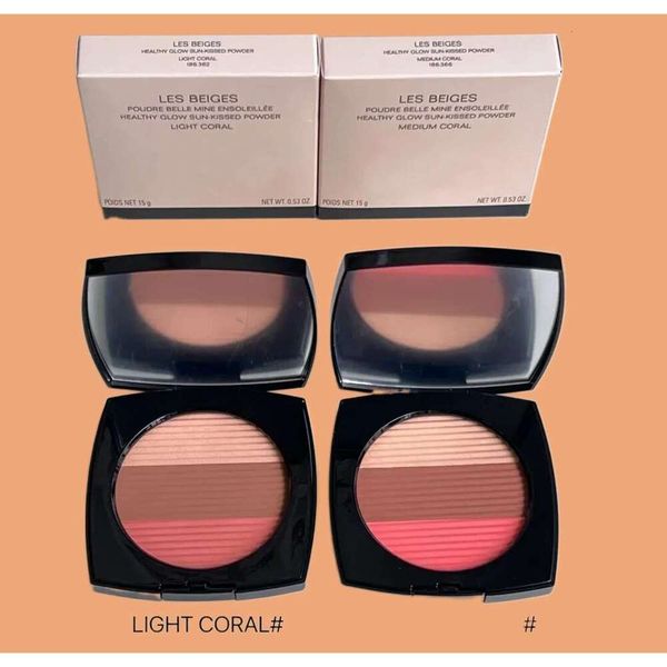 

Blush 3 in 1 LES BEIGES HEALTHY GLOW SUN KISSED POWDER LIGHT CORAL MEDIUM ROSE GOLD Cheek Long Lasting Blusher Palette Face Beauty Cosmetics, Orange