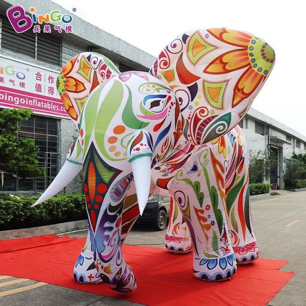 Children-Friendly Multicolored Inflatable Elephant Decoration for Educational Zoo Events