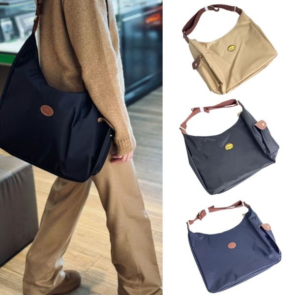 

Women's Designer Nylon Tote - Large Capacity Water-resistant Hobo Bag with Adjustable Strap Casual Fashionable Messenger Crossbody Shoulder Bag, Khaki