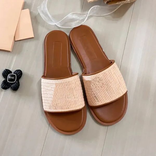

Designer Sandals Women's High Quality Flat Slippers Woven Slippers Comfortable Casual Slippers Sandals Famous Designer Women Designer Sandals Women 10A, #-7