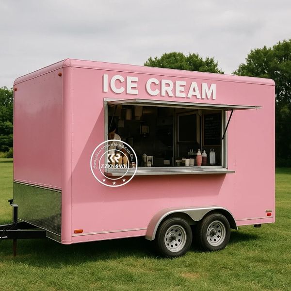 

Hot Dog Ice Cream Pizza Food Cart Full Kitchen Equipment Customizable Concession Food Trailer With Full Equipment