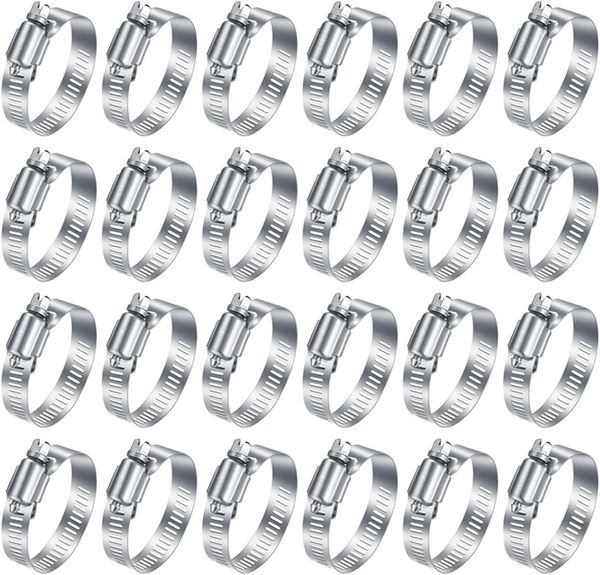 Hose Clamps 20PCS, Stainless Steel, Small size,Small Metal Pipe Clamp Set for Automotive,Plumbing,Intercooler