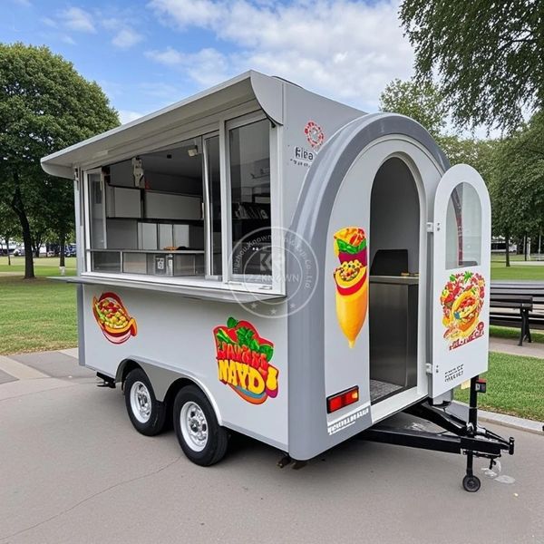 

Retro Mobile Fast Food Truck Commercial Catering Coffee Trailer Bar BBQ Food Trailer for Event Wedding