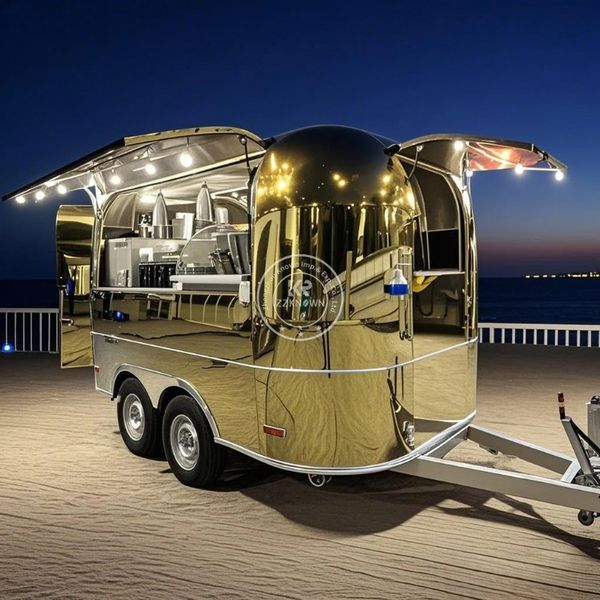 

Customizable Stainless Steel Food Trailer Mobile Snack Food Cart pizza Mobile Trailer Catering Truck for Sale