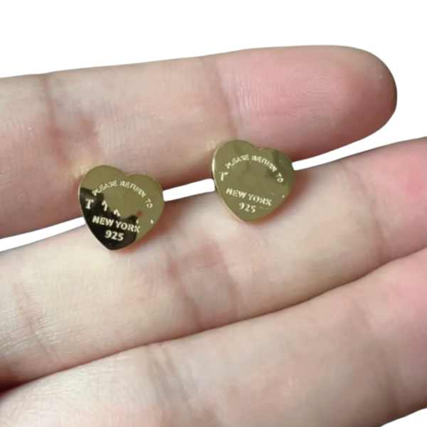 

316L Stainless Steel high mirror small heart letter stud Earring 18k rose Gold Silver studs Earrings Women men Wedding Party love Jewelry never fade