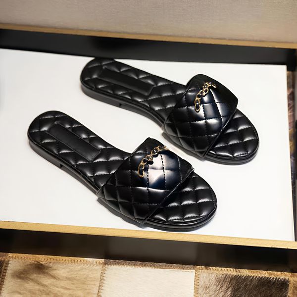 

designer sandals Womens sandals luxury sandals Summer Beach designer Slippers Leather sandals High Quality Slides black white Beige sandals Holiday sandals, #3