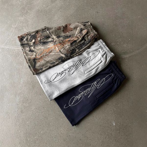 

Men' Shorts Loose casual shorts high waisted elastic letter embroidered five quarter length sweatpants, Camouflage