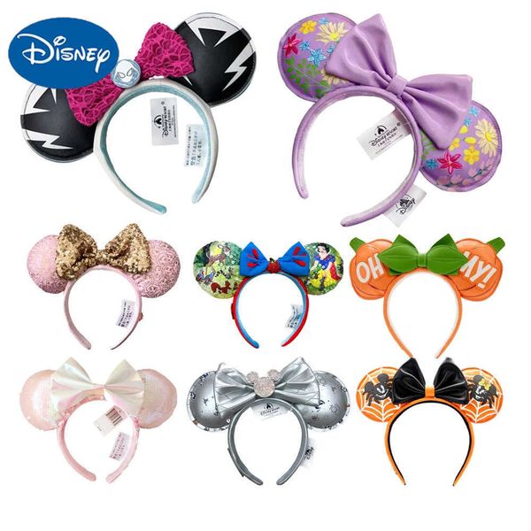 Disney 2024 Disney Minnie Mouse Headband Nightmare Before Oh My Halloween LED Hairband Cosplay Festival Party Adult/Kids Hair Accessory H251201
