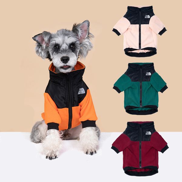 

Pet clothes jackets fleece small and medium-sized dogs double stitched embroidered dog and cat clothing, Red