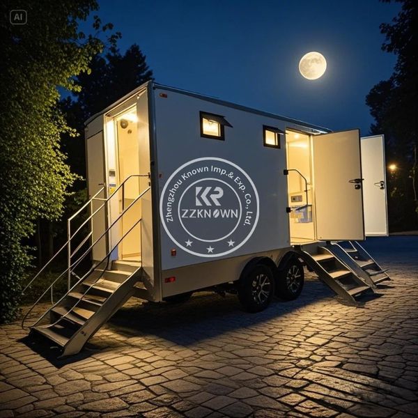 

Luxury Mobile Restroom Trailer Custom Portable Washroom Trailer Outdoor Man and Woman Portable Toilet Trailer