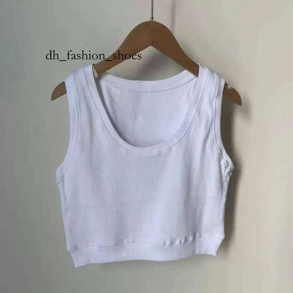 

miuly Womens Blouses Shirts Designer t Shirt Women Cropped Top t Tank Anagram Regular Cotton Jersey Camis Female Tees Embroidery Knitwear for Sport Yoga Top 255, Beige pink