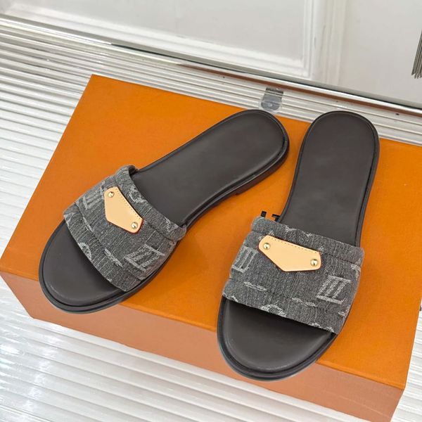 

Product designer sandals men's and women's slippers and sandals fashionable summer denim slippers flat beach shoes slippers designer sandals 001, Sky blue
