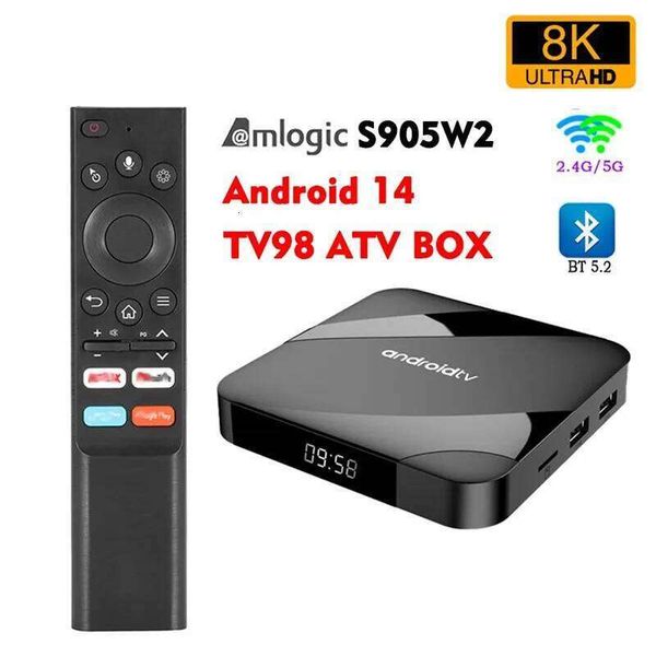 Smart TV ATV Ultra HD 8K 11 To 14 S905w2 4Gb 32Gb/64Gb Dual Wifi Bt5.0 2.4G&5G Media Player Set Top Box Android Tvs