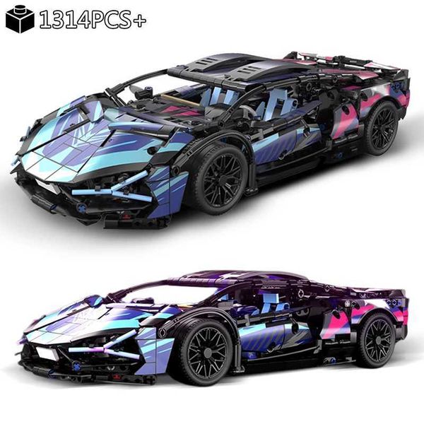 1314Pcs MOC Ci Technical Racing Sport Car Model Building Blocks Lamborghini Hypercar Racing Car Model Toys for Kids and Adults Boys Gift XJ250702
