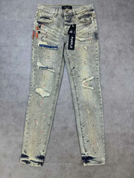 

50% OFF 1:1 quality version Scraped Patch Inked Jeans, Beige