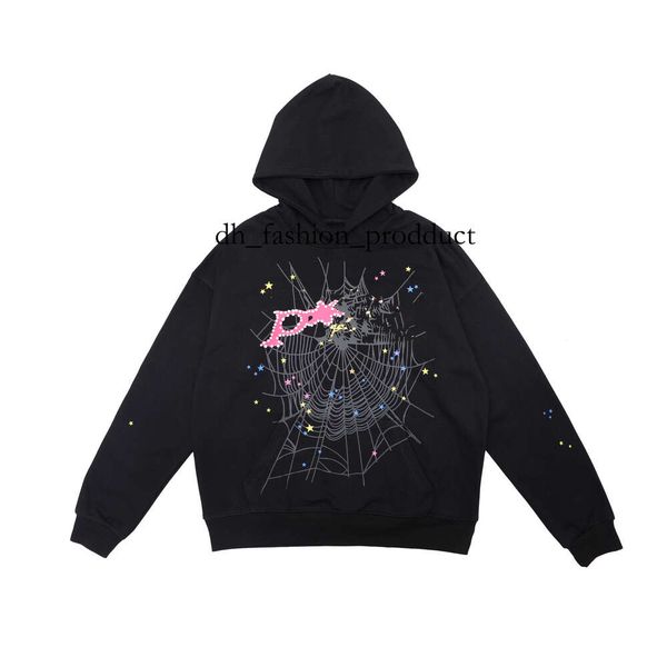 

designer hoodies Men Women High Quality hoodie Foam Print Web Pink Sweatshirts Pullovers Designer Hoody Tracksuit spider hoodie size S-XL 206, Shirt1