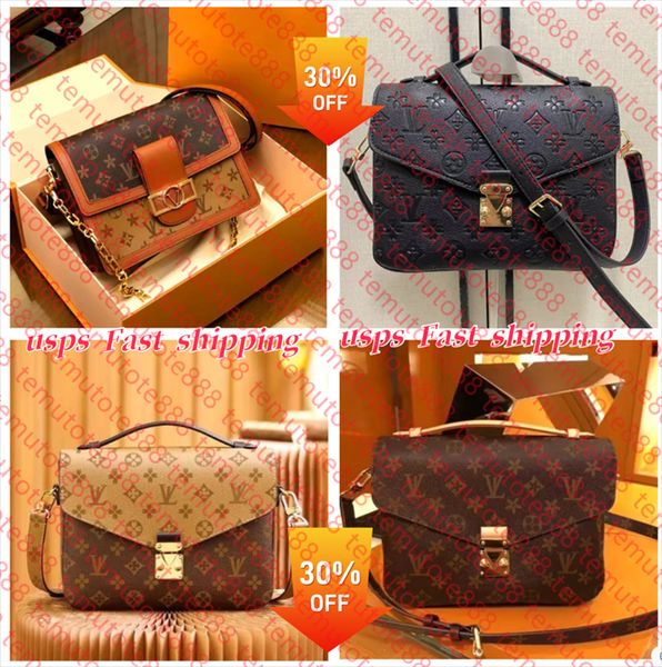 

luxurys designers crossbody bag pochette metis Women handbag messenger bags oxidizing leather elegant shoulder bags Purse Crossbody bags M44, Blue