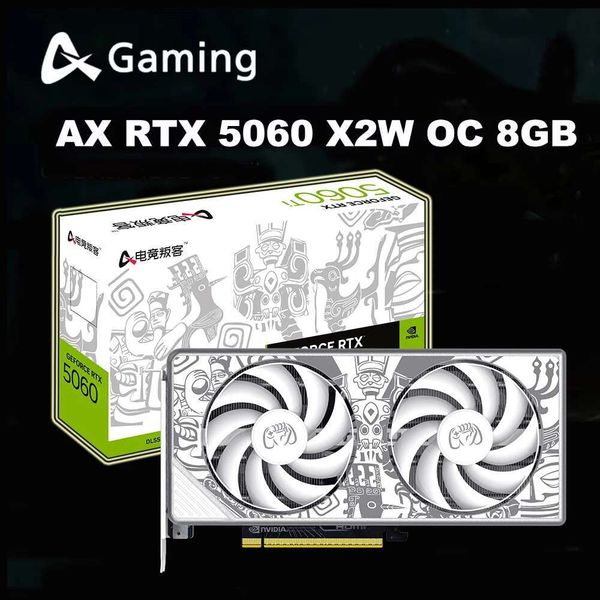 AX GAMING RTX 5060 X2W OC 8GB New Graphic Card 8GB GDDR7 128Bit Geforce rtx 5060 8Pin 28Gbps 5060 Gaming GPU Video Cards