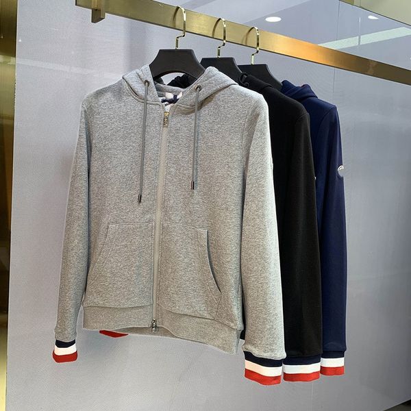 

Men's Hoodies & Sweatshirts Designer Hoodie sweatshirt cardigan zipper embroidered long sleeved sweatshirt for men, Black