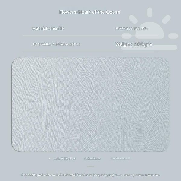 YL-35035 finished curtain blackout bedroom living room balcony sun protection heat insulation gray simple hook type high precision curtain wholesale