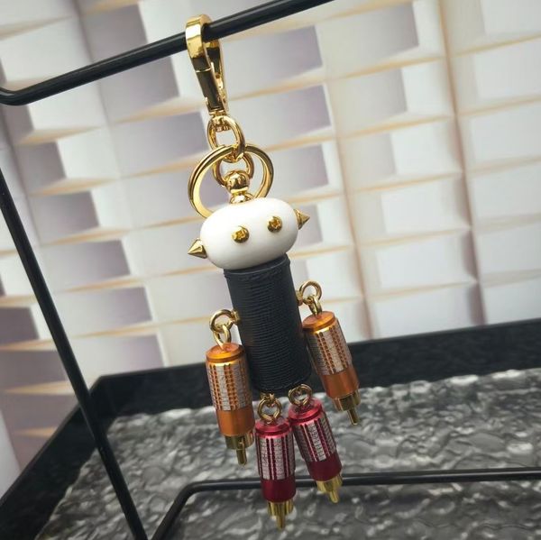 

Designer bag charm Robot Keychain Hangings key chain women Lanyards Car ornaments Keychains 01