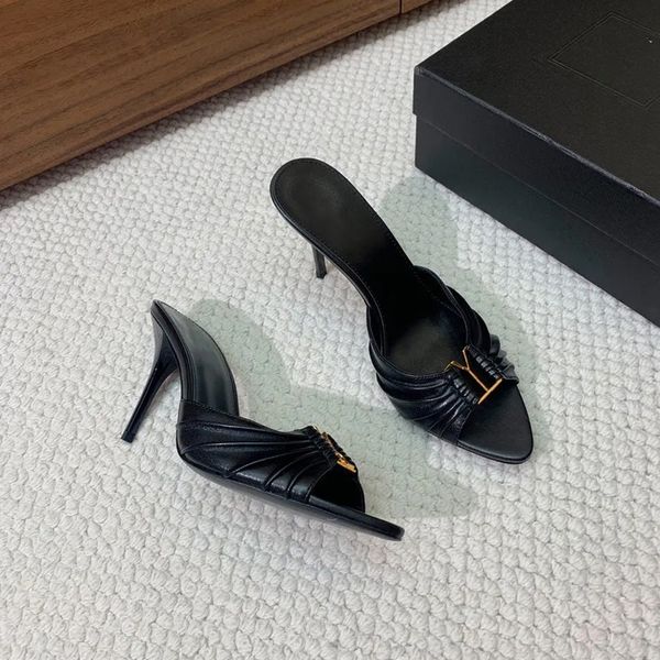 

2025 New designer Sandals High heels Luxury women White collar classic dress Women 9 cm high heels 001, #12