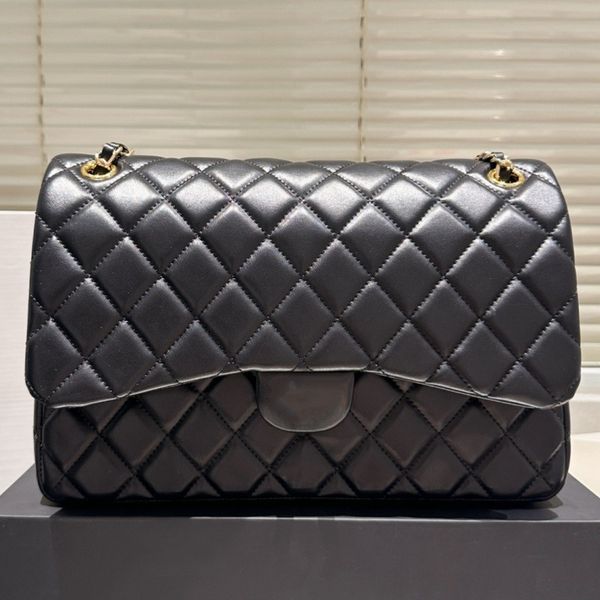 

Designer purses totes High-end genuine leather handbag Shoulder bags Cowhide tote Wallet New Sheepskin Diamond Grid Armpit Fashion Chain Crossbody Womens bag, Black gold chain size 30cm