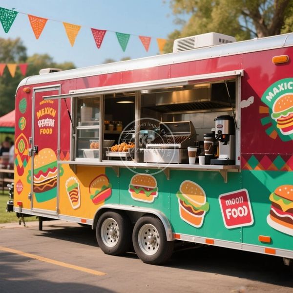 

Food Trailer Coffee Cart Hot Dog Ice Cream Mobile Food Truck Outdoor Camping Chart in Sale