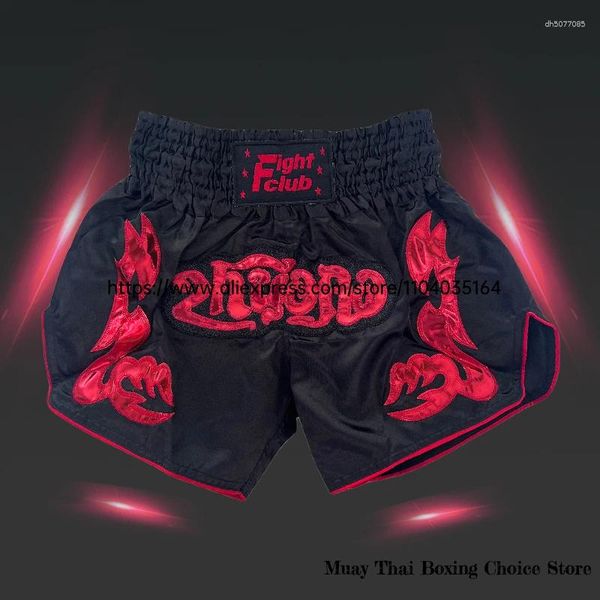 

Men's Shorts Muay Thai Red Embroidery Boxing Men Women Martial Arts BJJ MMA Clothes Thaiboxing Fight Kickboxing Pants, Za4