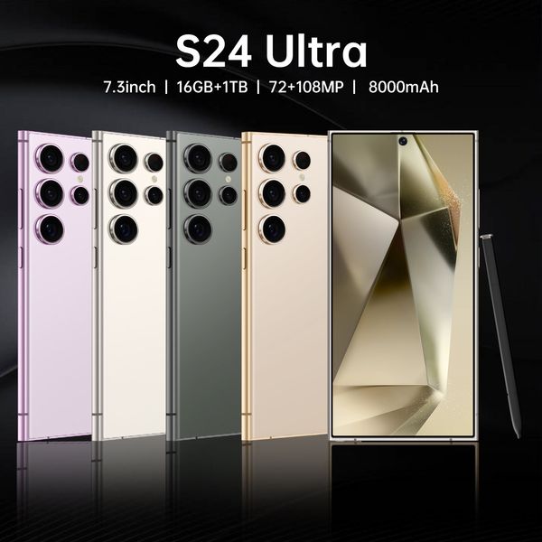 Original S24 Ultra 16GB+1TB Smartphone Dual SIM 5G Android Phone 7.3-inch 72MP+108MP Camera 10 Core 8000mAh Fingerprint Facial Recognition Android 13 Smartphone